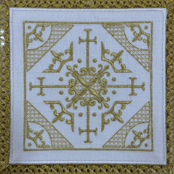 طقم مناديل للاواني المقدسة لون ابيض -10