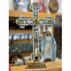 صليب خشب زيتون رومي مصدف قياس 35سم