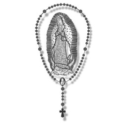 ستيكر مسبحة كبيرة مع صورة عذراء غوادالوبي - ملون 