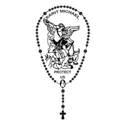 ستيكر مسبحة كبيرة مع صورة ملاك ميخائيل - ملون 