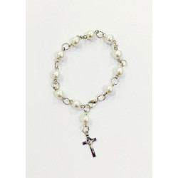 مسبحة وردية لولو بيت واحد - لون ابيض 