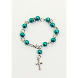 مسبحة وردية لولو بيت واحد - لون تركوازي 