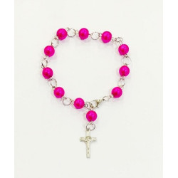 مسبحة وردية لولو بيت واحد - لون فوشي