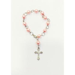 مسبحة وردية لولو بيت واحد - لون زهري 