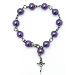 مسبحة وردية لولو بيت واحد - لون نهدي