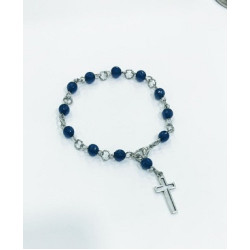 مسبحة وردية كريستال بيت واحد - لون كحلي 