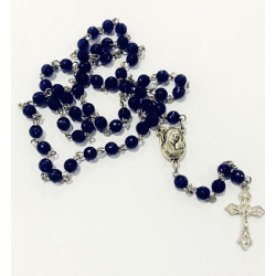 المسبحة الوردية - كرستال - لون كحلي 