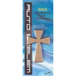 صليب بلاستيك - تلزيق للسيارة - حجم كبير - ذهبي 