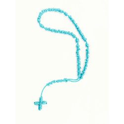 سنسال المسبحة الوردية - خيط - لون تركوازي