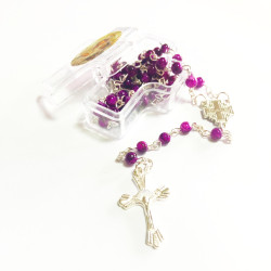 المسبحة الوردية - عدة الوان - مع علبة صليب 