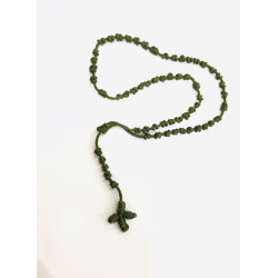 سنسال المسبحة الوردية - خيط - لون زيتوني