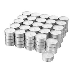 باكيت شمع تي لايت ابيض 100 حبة