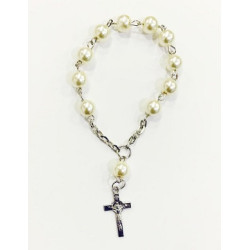 مسبحة وردية لولو بيت واحد - لون اوف وايت - بدون قفل