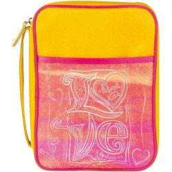 حقيبة كتاب مقدس - الحب- لون زهري وبرتقالي - L