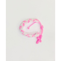 اسوارة خيط جدل -  لون زهري وابيض