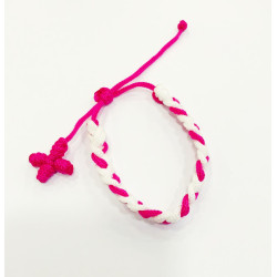 اسوارة خيط جدل - لون ابيض وفوشي 