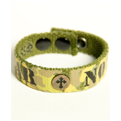 اسوارة قماش لا خوف وصليب بارز - لون عسكري