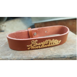  اسوارة جلد طبيعي - انه لا يتركني ابدا  ستانلس - بني 