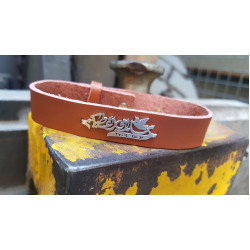  اسوارة جلد طبيعي - سلامي اعطيكم  ستانلس - بني 