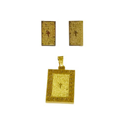 طقم ستانلس - تعليقة صليب - مع حلق بدون سنسال - موديل 9