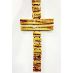 صليب خشب - زيتون - صلاة الابانا - انكليزي - 50 سم 