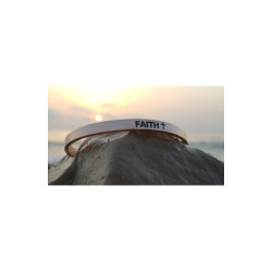 اسوارة ستانلس - الايمان - انكليزي - ذهبي وردي