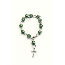 مسبحة وردية لولو بيت واحد - لون زيتوني 