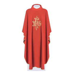 مع صليب - لون احمر  وذهبي jhs - بدلة قداس
