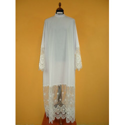 اوب ابيض طويل مخرم 