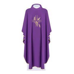 بدلة قداس - لون نهدي - صليب مفرغ مع سنابل