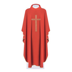 بدلة قداس - لون احمر - صليب ذهبي