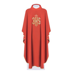  jhs بدلة قداس - لون احمر - صليب مع