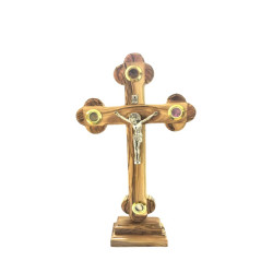  صليب - خشب زيتون - 25 سم - رومي مع قاعدة 