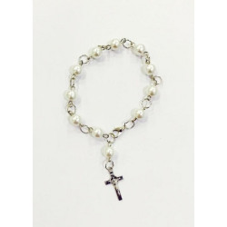 مسبحة وردية - لولو خفيف -  بيت واحد - لون ابيض 