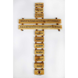 صليب خشب - زيتون - صلاة الابانا - انكليزي - 40 سم 