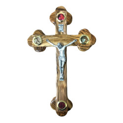 صليب خشب - زيتون - 25 سم رومي 