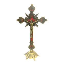 صليب معدني مع قاعدة 25 سم