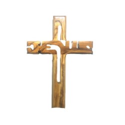 صليب خشب زيتون مع كلمة يسوع - 25 سم