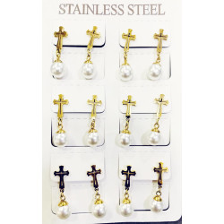 حلق ذهبي - حبة لولو - موديل 2