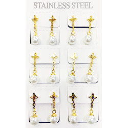 حلق ذهبي - حبة لولو - موديل 4