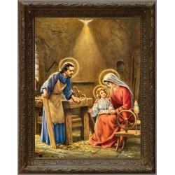 برواز خشبي -العذراء والطفل يسوع  - كبير