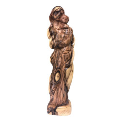 منظر طاولة - مريم العذراء والطفل يسوع - حفر يدوي على خشب زيتون 