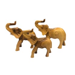 منظر خشب زيتون حفر يدوي - فيل ثلاث قطع