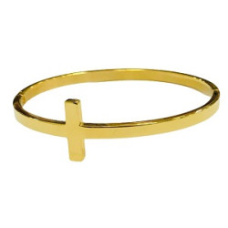 اسوارة ستانلس مع صليب - ذهبي