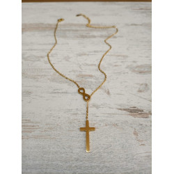 صليب ستانلس - مالانهاية لون ذهبي