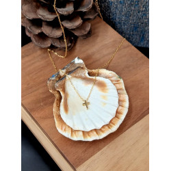  سنسال ستانلس - صليب صغير جدا - ذهبي