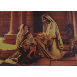 صورة يسوع دعو الاطفال يئتون اليه - متحركه - حجم وسط