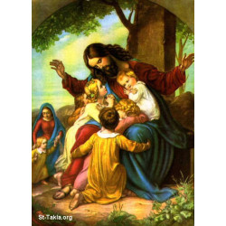 صورة يسوع والاطفال - حجم صغير 
