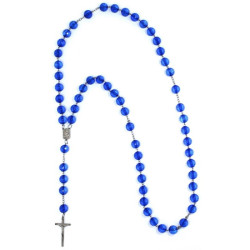 مسبحة وردية كرستال - حبة كبيرة - الوان متعددة