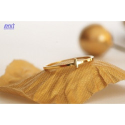 خاتم ستانلس ذهبي - صليب - حجم 13